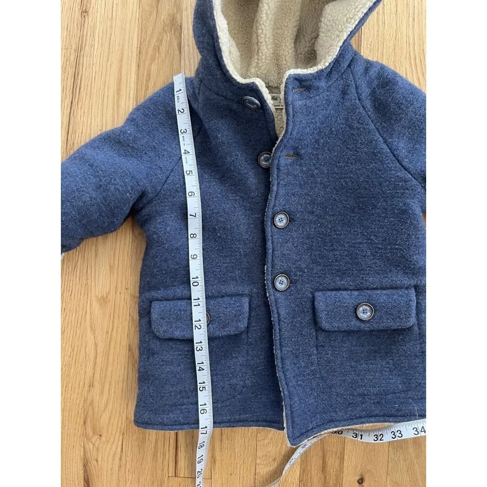 Pili Carrera 1963‎ Kids Blue Wool Sherpa Coat Size 4